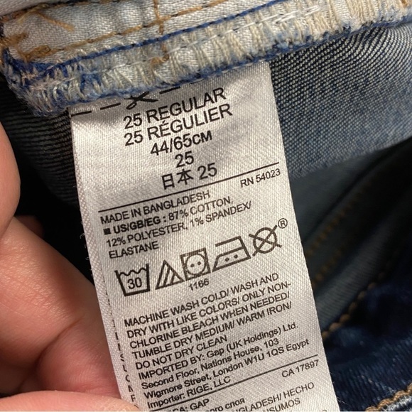 GAP For Good Curvy True Skinny Jeans Dark Wash Denim Size 25R womens like new - Picture 5 of 9